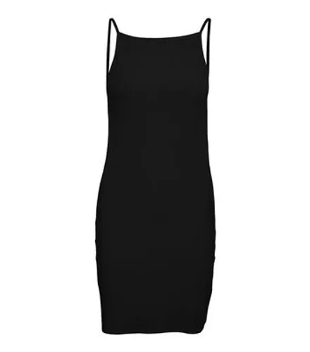 Noisy May Black Ribbed Jersey Mini Bodycon Dress New Look
