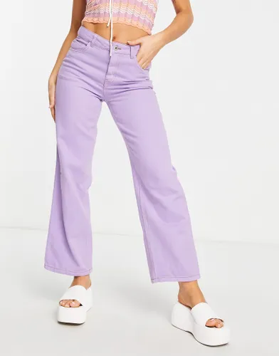 Noisy May high waisted straight leg jeans in purple