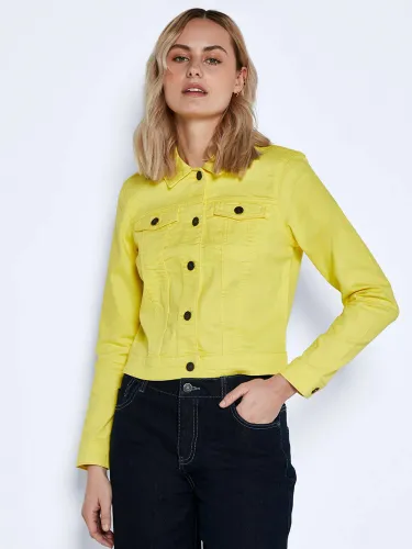 Noisy May Lime Yellow Debra Denim Jacket