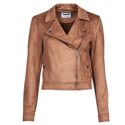 Noisy May  NMROCKY  women's Leather jacket in Brown