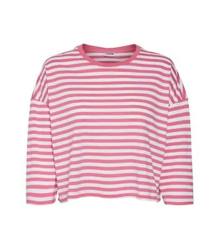 Noisy May Pink Stripe Crew Neck Top New Look