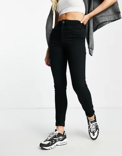 Noisy May Premium Callie high waist skinny jeans in black