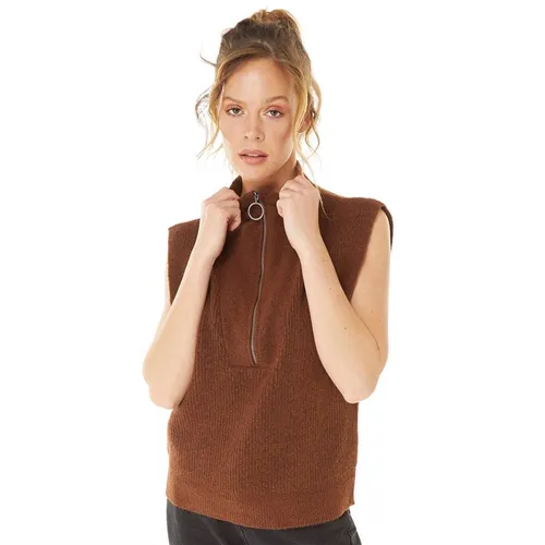 Noisy May Womens Alice Knit Vest Cappuccino