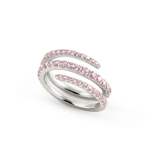 Nomination Lovelight Silver + Pink Triple Band Ring Size 54 - Ring Size 54