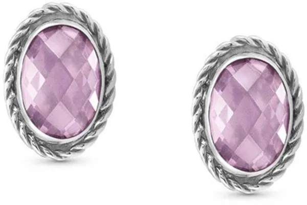 Nomination Pink CZ Silver Earrings