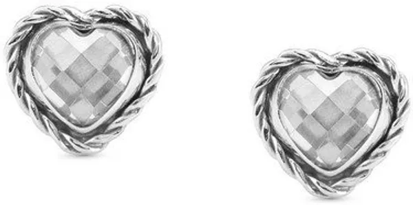 Nomination White CZ Silver Heart Earrings