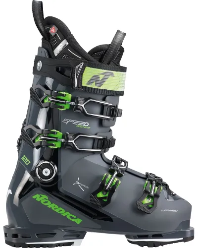 Nordica Speedmachine 3 120 GW Men's Ski Boots 2024 - Anthracite/Black/Green MP 29.5