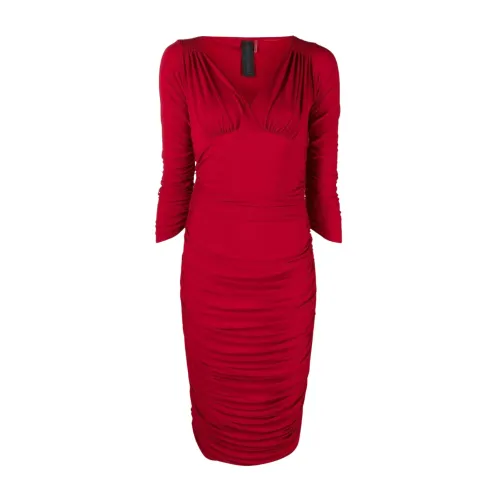 Norma Kamali , Midi Dresses ,Red female, Sizes: