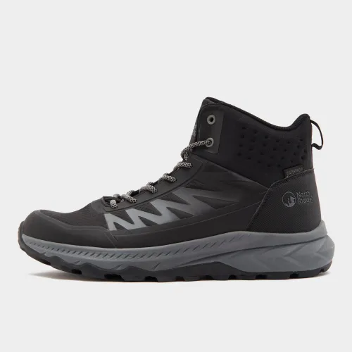 North Ridge Men's Harlow Mid Waterproof Walking Boot - Black, BLACK