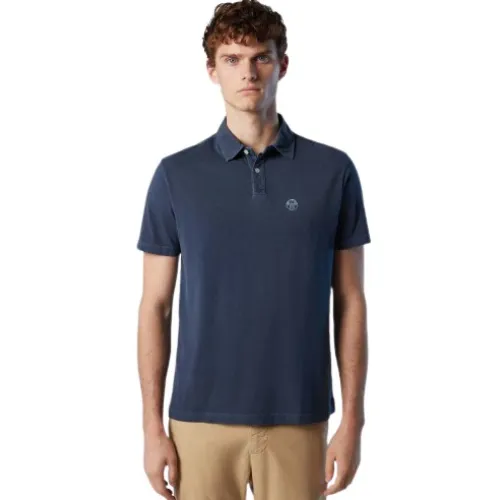 North Sails , and Cotton Polo for Men ,Blue male, Sizes: