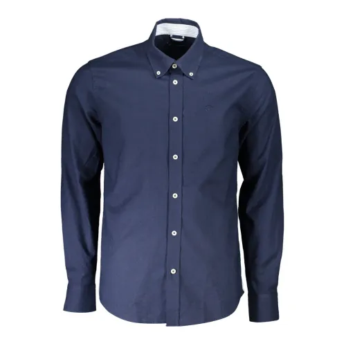 North Sails , Blue Cotton Shirt with Button-Down Collar ,Blue male, Sizes: