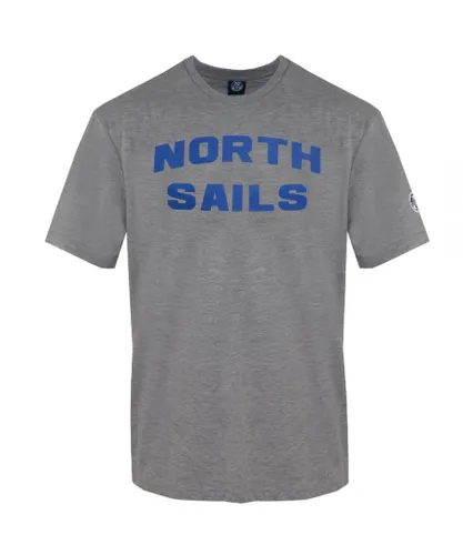 North Sails Mens Block Brand Logo Grey T-Shirt Cotton