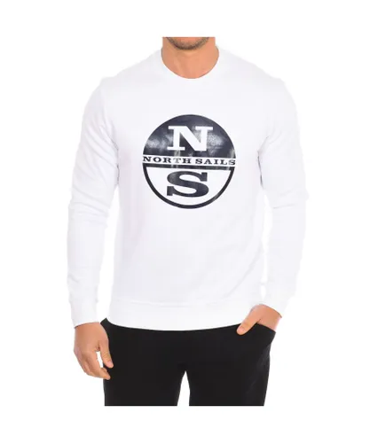 North Sails Mens Long-sleeved crew-neck sweatshirt 9024130 men - White Cotton