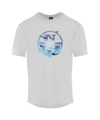 North Sails Mens Sea Logo White T-Shirt Cotton
