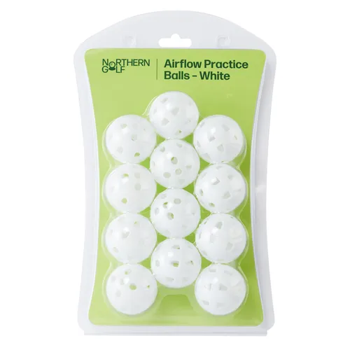 Northern Golf Airflow Practice Golf Balls White Pack of 12