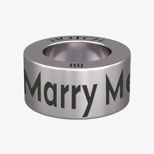 Notch Love Marry Me Hearts And Rings Silver Charm 00086-SS