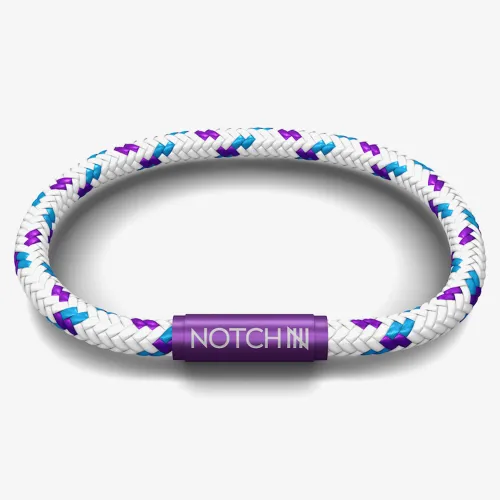 Notch Special Edition White Cord And Purple Clasp Bracelet BC-010-02