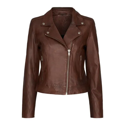 Notyz , Biker Jacket 10961 ,Brown female, Sizes:
