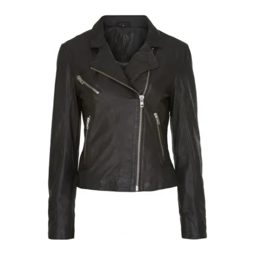 Notyz , Biker Jacket with Big Zippers ,Black female, Sizes: