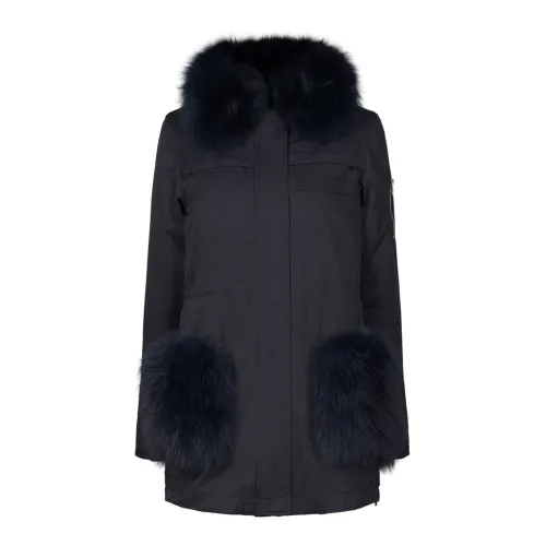 Notyz , Coat With Fur 75007 ,Black female, Sizes: