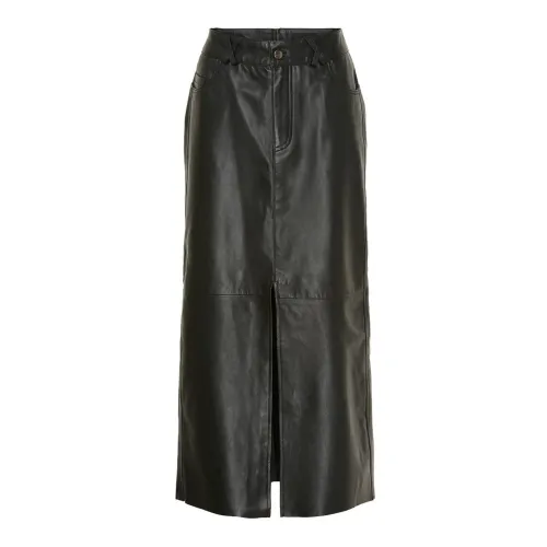 Notyz , Cool Long Skirt Skind 11308 Black ,Black female, Sizes: