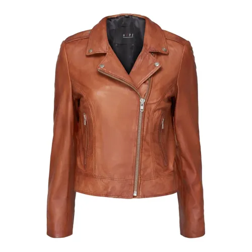 Notyz , Leather Jacket ,Brown female, Sizes: