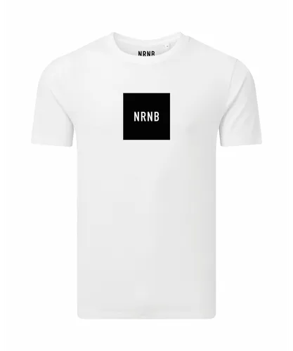NRNB Mens CENTRE BLOCK RELAXED FIT TEE - White Cotton