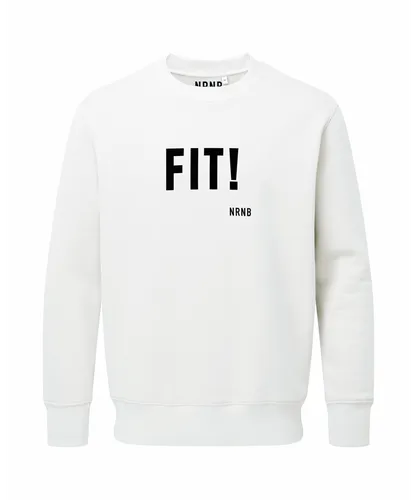 NRNB Mens FIT RELAXED FIT CREW SWEAT - White Cotton