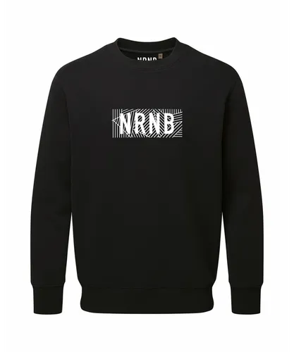 NRNB Mens GEO RELAXED FIT CREW SWEAT - Black Cotton