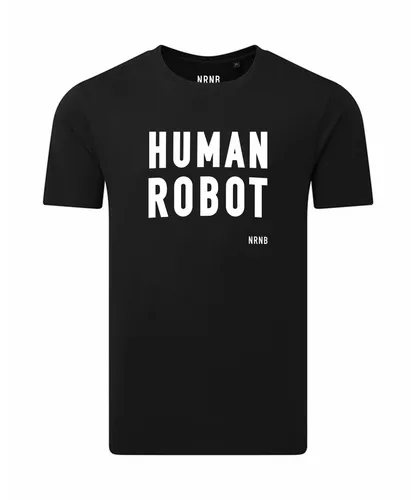 NRNB Mens Human Robot Relaxed Fit Tee -Black Cotton