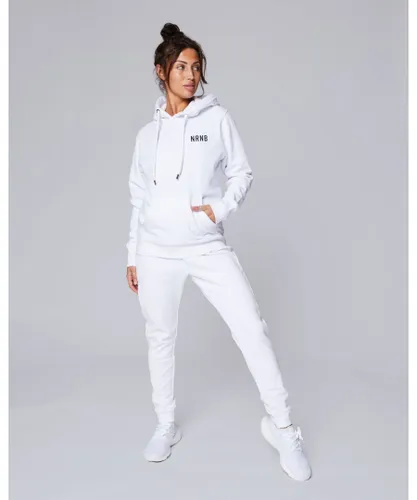 NRNB Womens Stealth Joggers in White Cotton