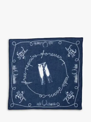 Nudie Jeans Ingrid Organic Cotton Handkerchief, Blue - Blue - Male