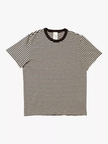 Nudie Jeans Roy Slub Stripe T-Shirt, Ecru/Black - Ecru/Black - Male
