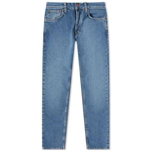 Nudie Jeans , Slim Fit Straight Leg Denim Jeans ,Blue male, Sizes: