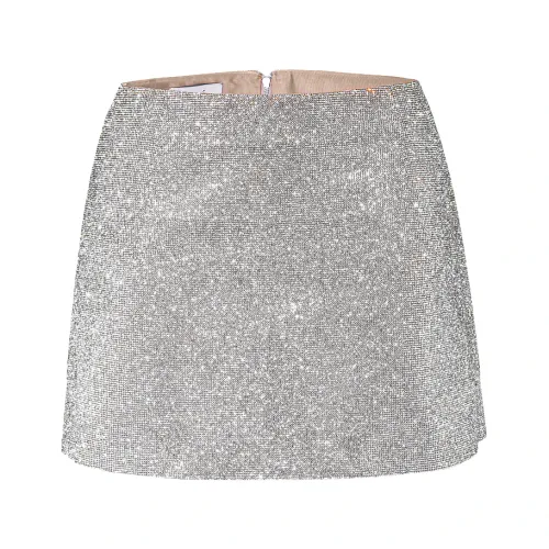 Nué , Crystal Mini Skirt ,Gray female, Sizes: