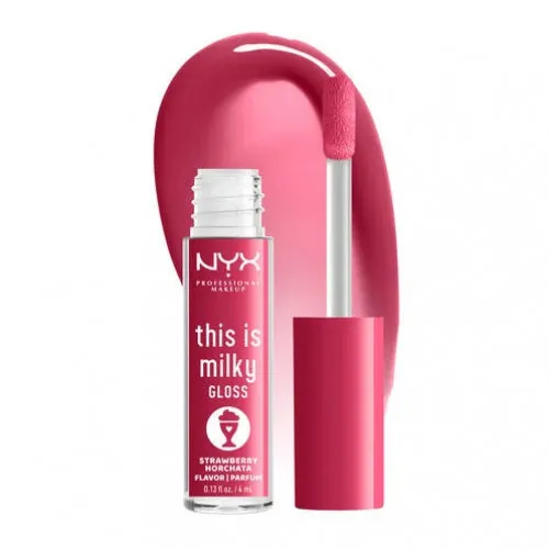 NYX Professional Makeup This Is Milky Gloss Vegan Lip Gloss Strawberry Horchata