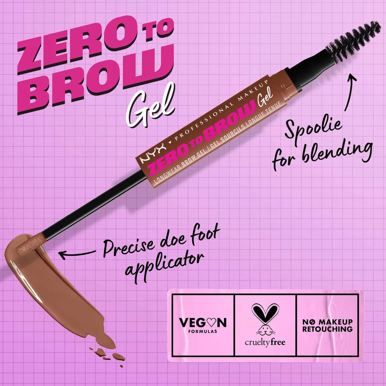 NYX Professional Makeup Zero To Brow Longwear Vegan Tinted Eyebrow Gel 13g (Various Shades) - Auburn