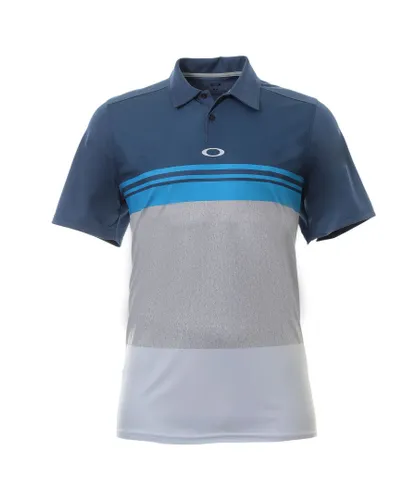 Oakley Colourblock Ensign Blue Golf Polo Shirt - Mens