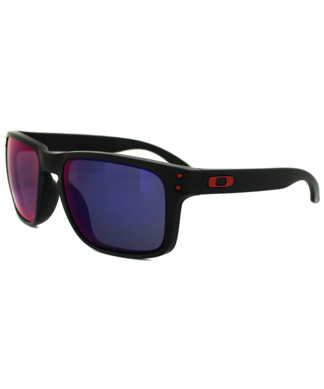 Oakley Mens Sunglasses Holbrook OO9102-36 Matt Black Positive Red Iridium - One