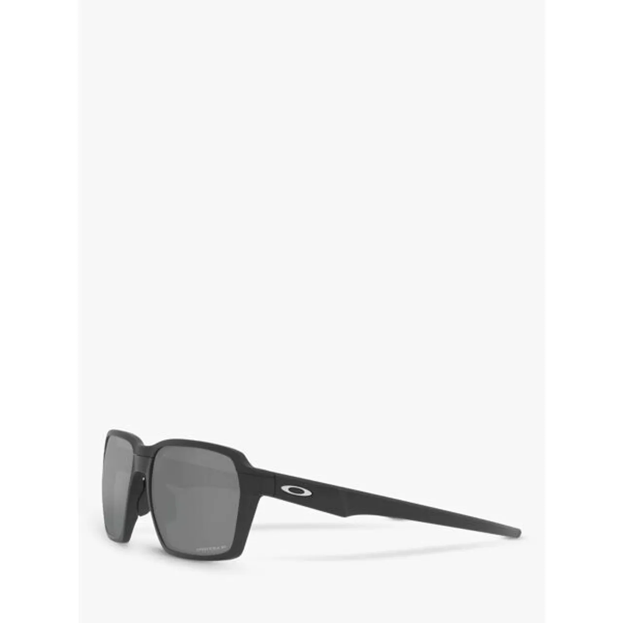 Oakley OO4143 Men's Parlay Prizm Polarised Rectangular Sunglasses - Matte Black/Grey - Male