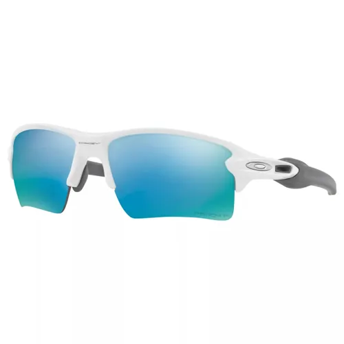 Oakley OO9188 Men's Flak 2.0 XL Prizmâ„¢ Polarised Rectangular Sunglasses - Polished White/Prizm Blue - Male