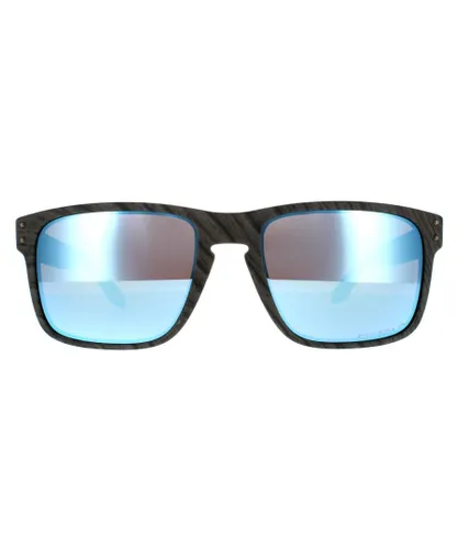 Oakley Rectangle Mens Woodgrain Prizm Deep Water Polarized Sunglasses - Brown - One