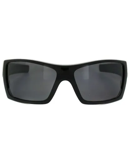 Oakley Shield Mens Matt Black Grey Polarized Sunglasses - One