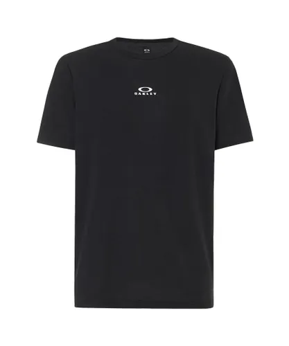 Oakley Short Sleeve Creew Neck Black Mens Bark New T-Shirt 457131 02E Cotton
