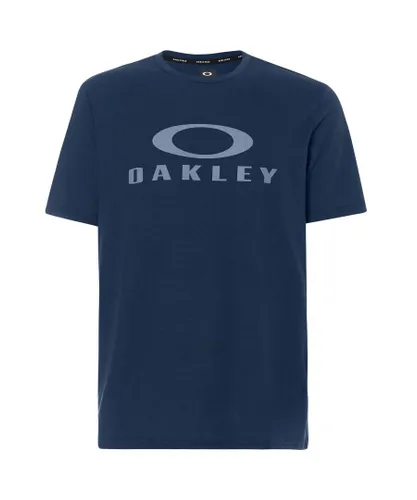 Oakley Short Sleeve Crew Neck Navy Blue Mens O Bark T-Shirt 457130 6AC Cotton