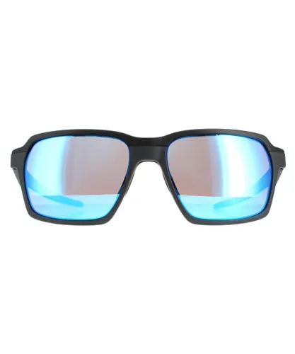 Oakley Square Mens Steel Prizm Sapphire Polarized Parlay Sunglasses - Grey - One