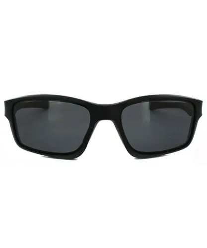 Oakley Wrap Mens Covert Matt Black Grey Polarized Sunglasses - One
