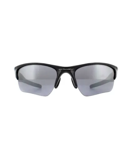 Oakley Wrap Mens Polished Black Iridium Sunglasses - One