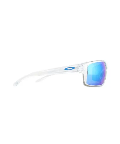 Oakley Wrap Mens Polished Clear Prizm Sapphire Sunglasses - Transparent - One