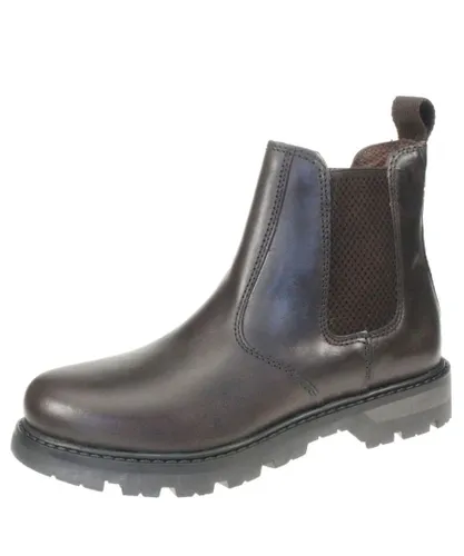 Oaktrak Rocksley Leather Brown Boys Chelsea Boots